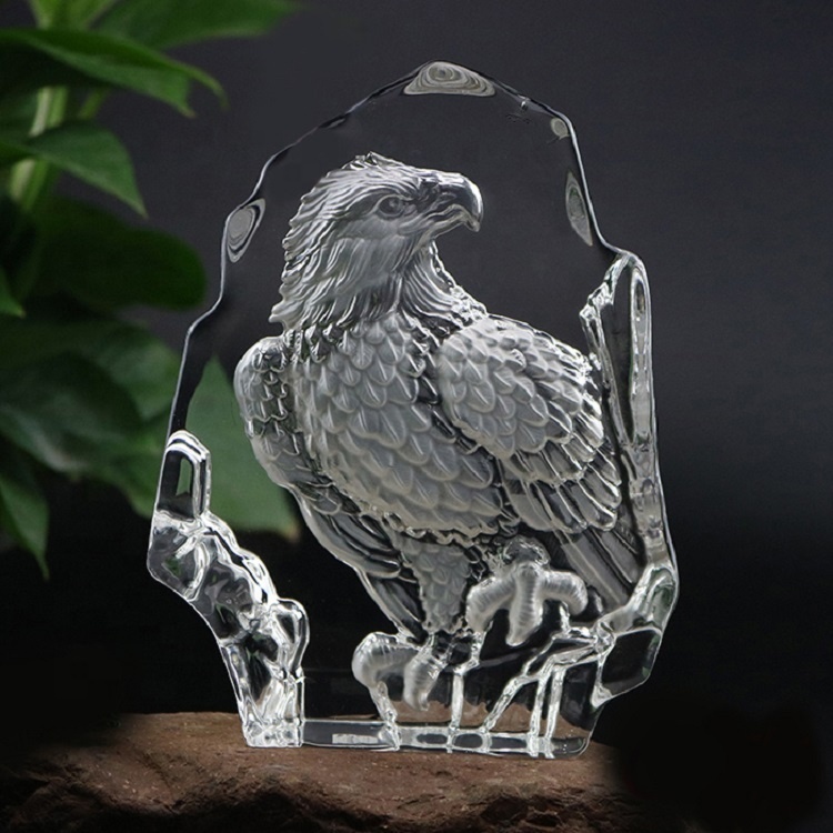 Wholesale Custom Shape Optical 3D Lase Engraving Logo Crystal Iceberg Award Trophies