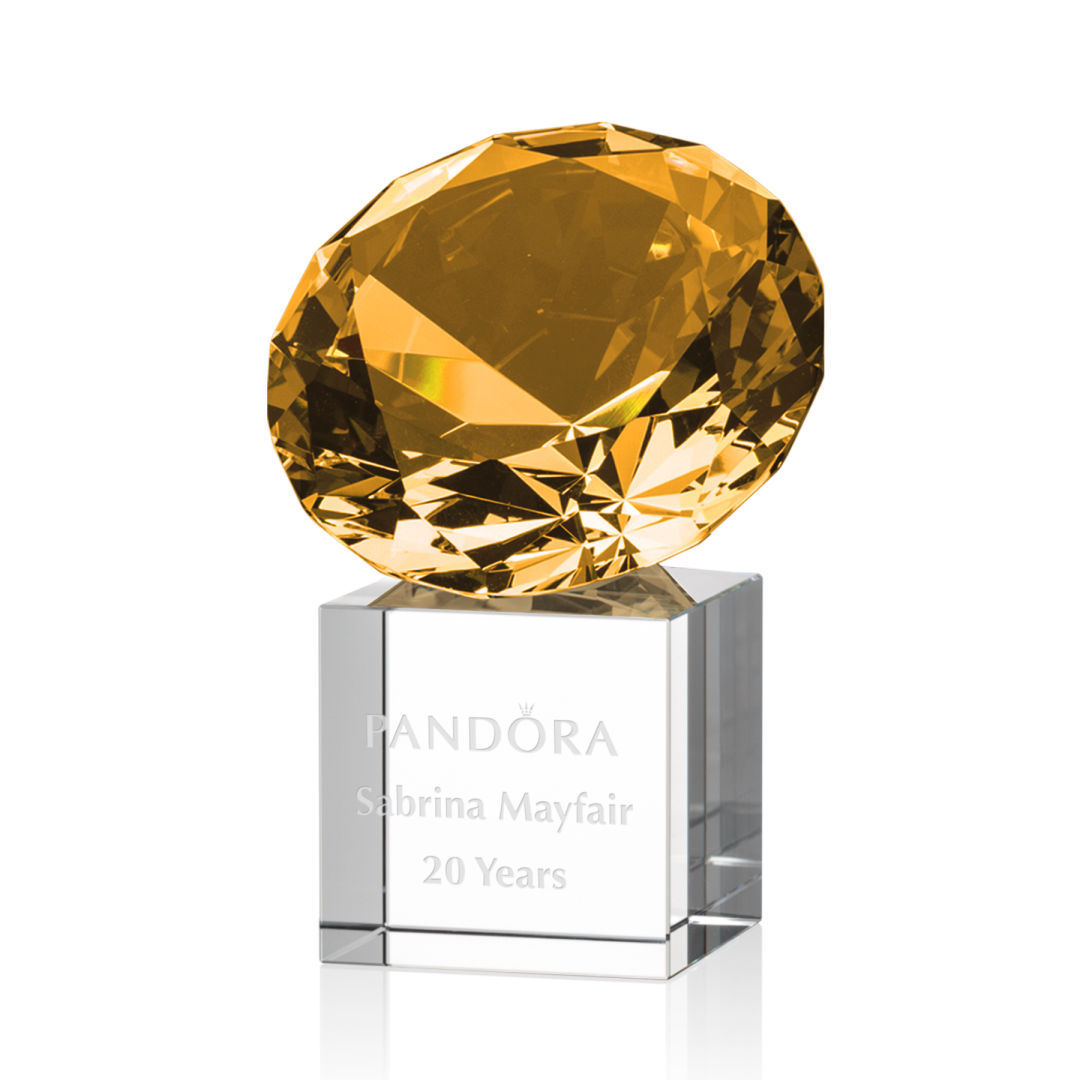 Hitop High Quality Large Size Diamond Crystal Trophy Blanks Polished Engraved Award for Love-Themed Souvenir Decor Gift
