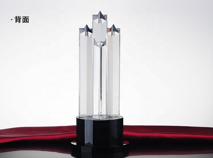 Wholesale Cheap Custom Pentagram Star Crystal Obelisk Trophy Ice peak Crystal Glass Awards