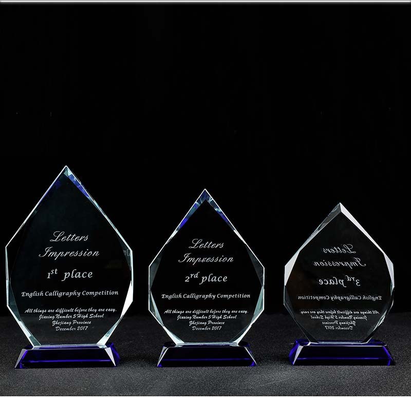 Factory Wholesale K9 Blank Crystal Iceberg Models Shield Custom Laser Engraved logo Crystal Glass Trophy Awards for Sports Event