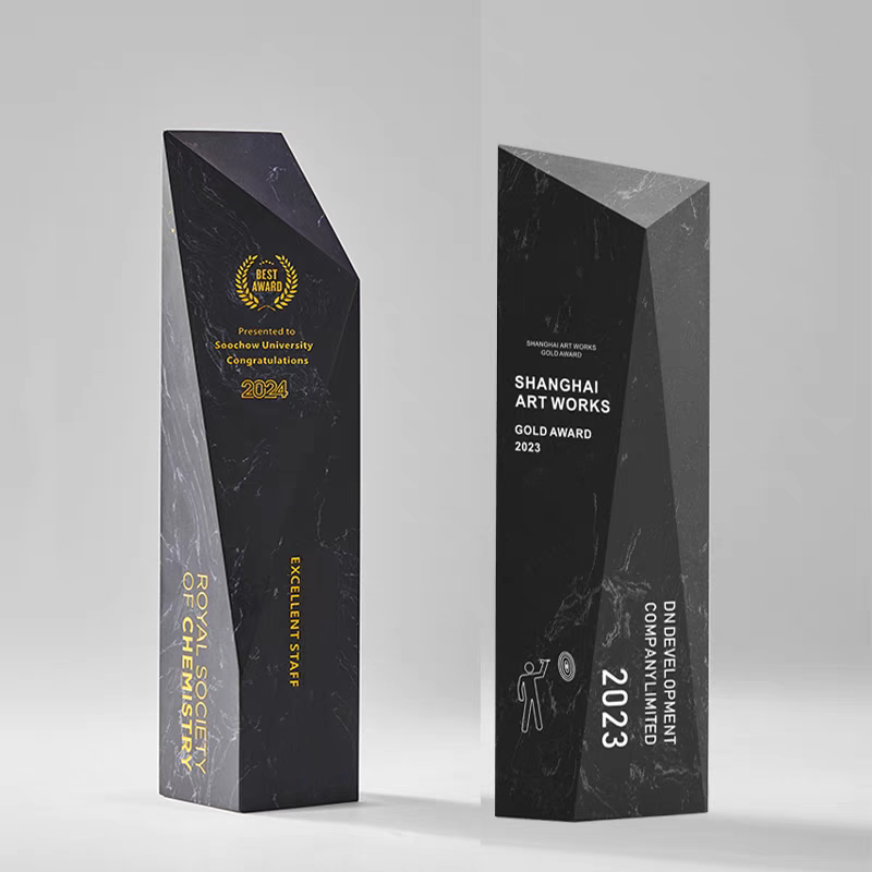 JN Custom Creative Design Color Printing Crystal Trophy Sublimation Blank Engraved Crystal Trophy Plaque Awards