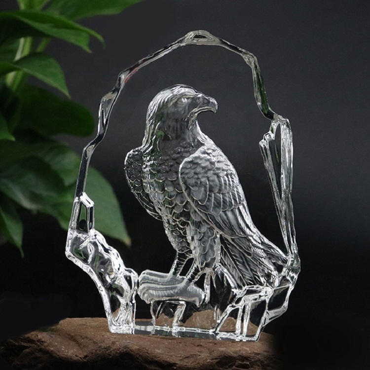 Wholesale Custom Shape Optical 3D Lase Engraving Logo Crystal Iceberg Award Trophies