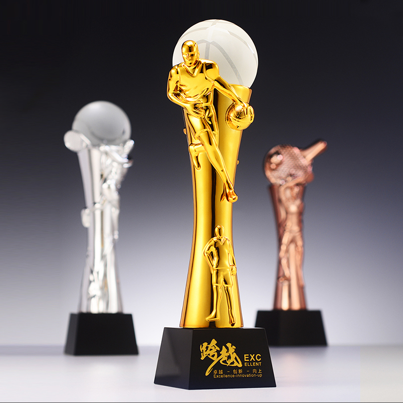 Wholesale Resin Soccer Trophy Crystal Award Custom Sport Basketball Golf Football Trophy Badminton Volleyball Trophy