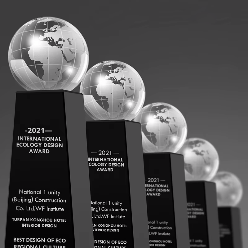 Custom Creative Black Crystal Globe Trophy Sports Meet Champion Medal for Basketball Action Made for Competitions