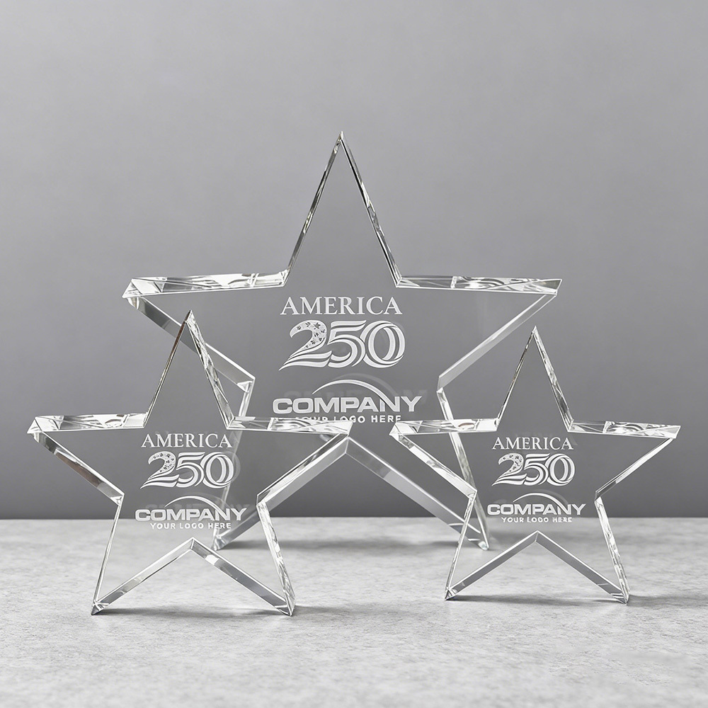 Wholesale Factory Customized Crystal Star Trophy High Grade K9 Trophy Crystal Awards High Quality Souvenir