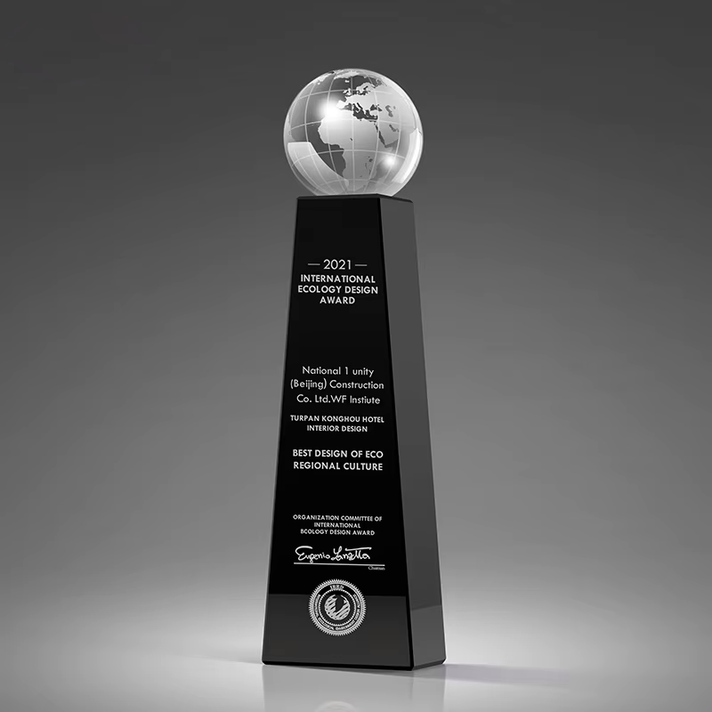 Custom Creative Black Crystal Globe Trophy Sports Meet Champion Medal for Basketball Action Made for Competitions