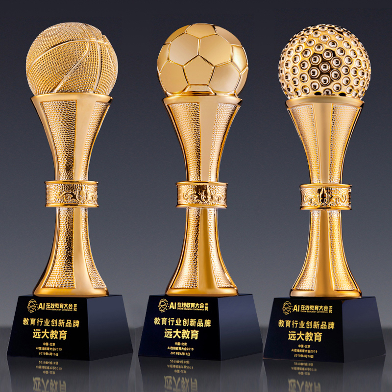 Custom Glass Crystal Resin Sports Trophy with Laser Engraving Durable Award for Basketball Golf Soccer Football