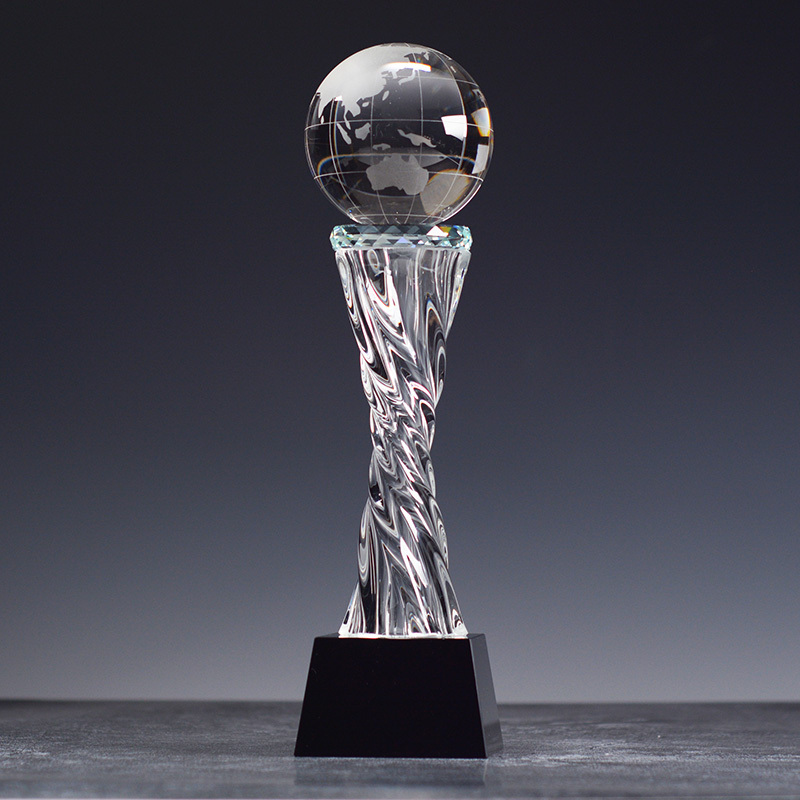 Custom Glass Crystal Resin Sports Trophy with Laser Engraving Durable Award for Basketball Golf Soccer Football