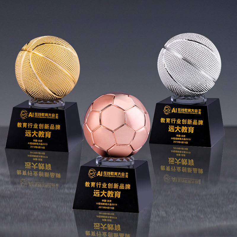 Custom Glass Crystal Resin Sports Trophy with Laser Engraving Durable Award for Basketball Golf Soccer Football