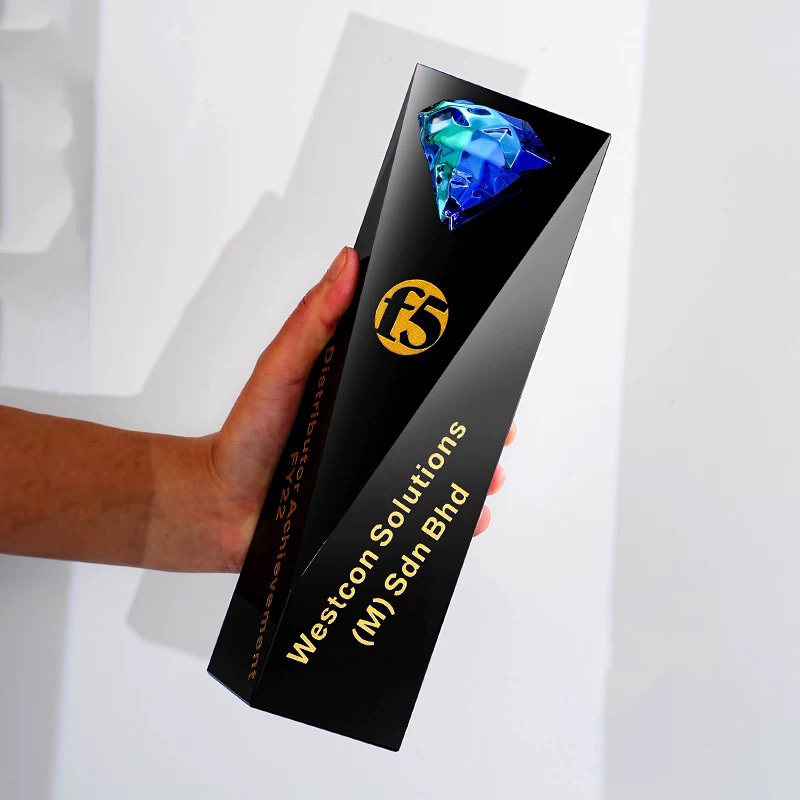 Black Crystal Trophy Cup Diamond Crystal Black Trophy With Engraved logo for Business Gift  MH-N847