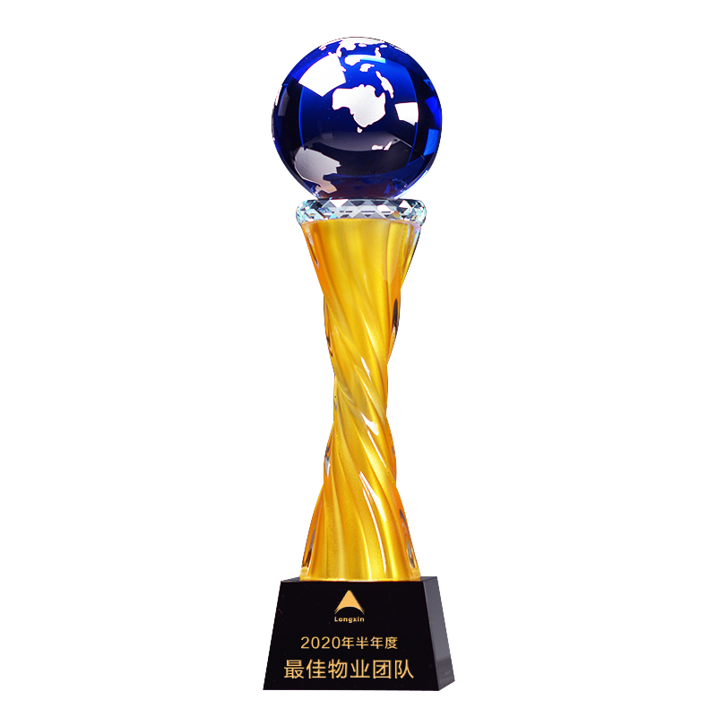 Custom Glass Crystal Resin Sports Trophy with Laser Engraving Durable Award for Basketball Golf Soccer Football