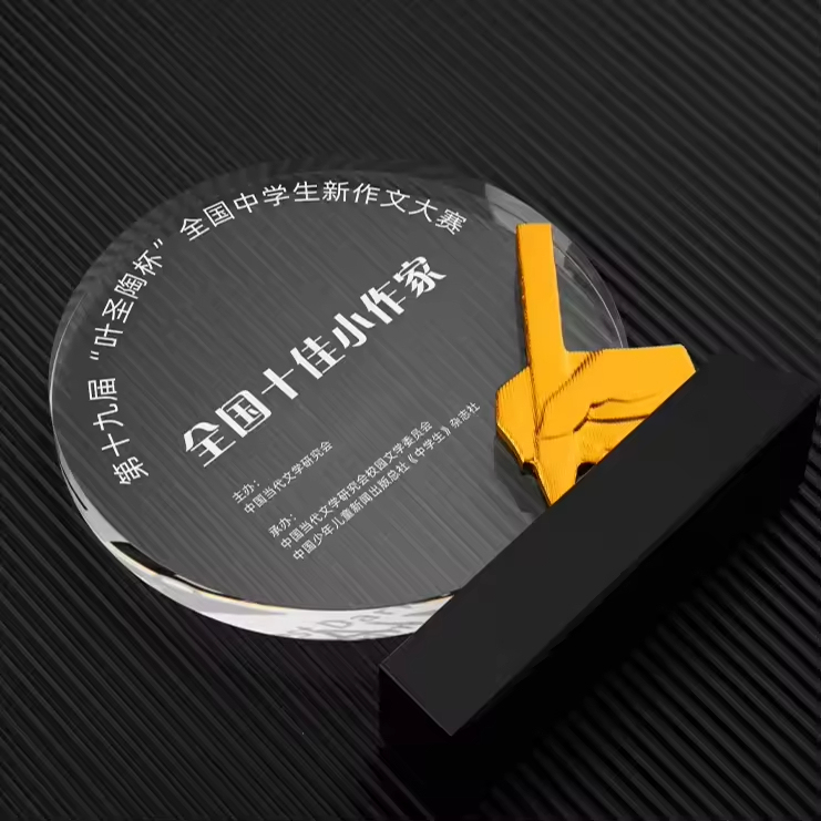 Customized Creative Engraving Hand and Pen Crystal Awards Crystal Sublimation Awards Crystal Blanks Trophy Awards