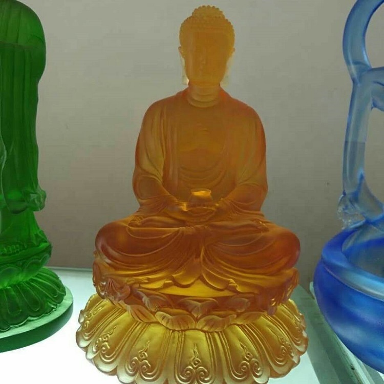 New Arrival Crystal Liuli Buddha Statue for Lucky Birthday Gift