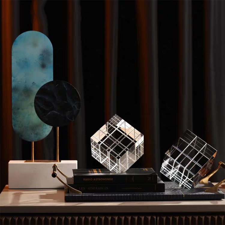Factory Direct Sales Hotel Living Room Foyer Crystal Cube Crystal Decoration Crystal Rubik's Cube