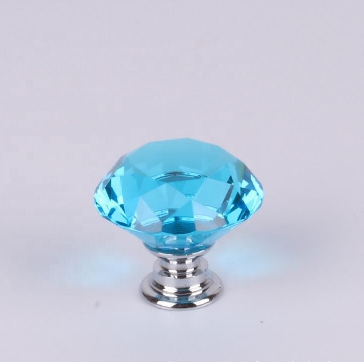 Hardware Furniture Diamond clear Crystal Glass Pull Handle Drawer Cabinet Knobs Shape