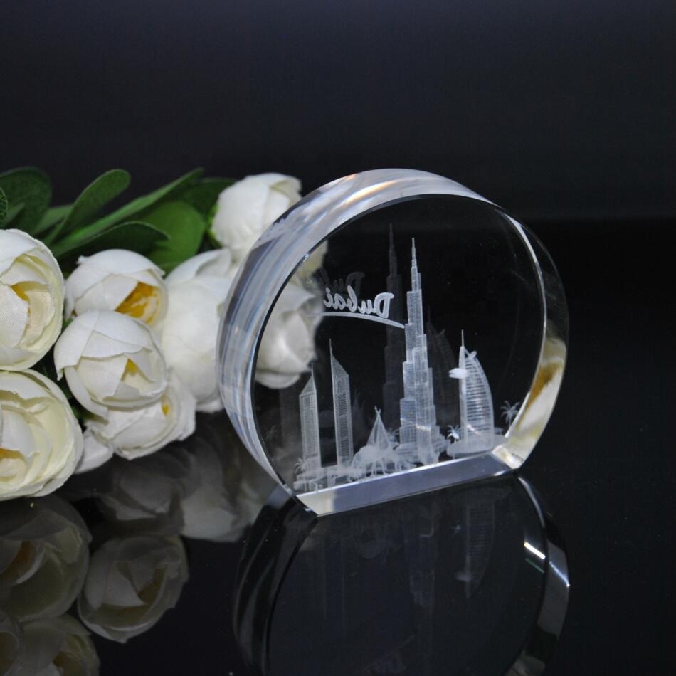 High Quality Customized K9 Artificial Crystal Round Glass 3d Laser Engraved Blank Cube for Souvenir