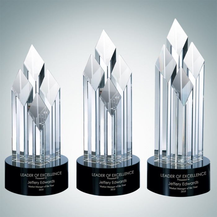 Noble K9 Crystal Executive Diamond Award Custom Sports Crystal Baseball Trophy