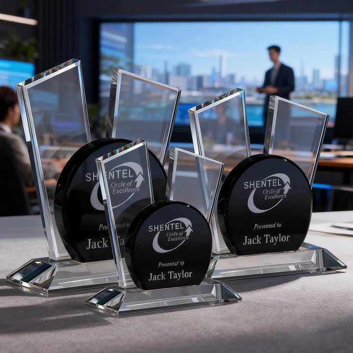 Top Ranking Factory Wholesale Handmade Crystal Achievement Trophy Award for Office Desk Decoration
