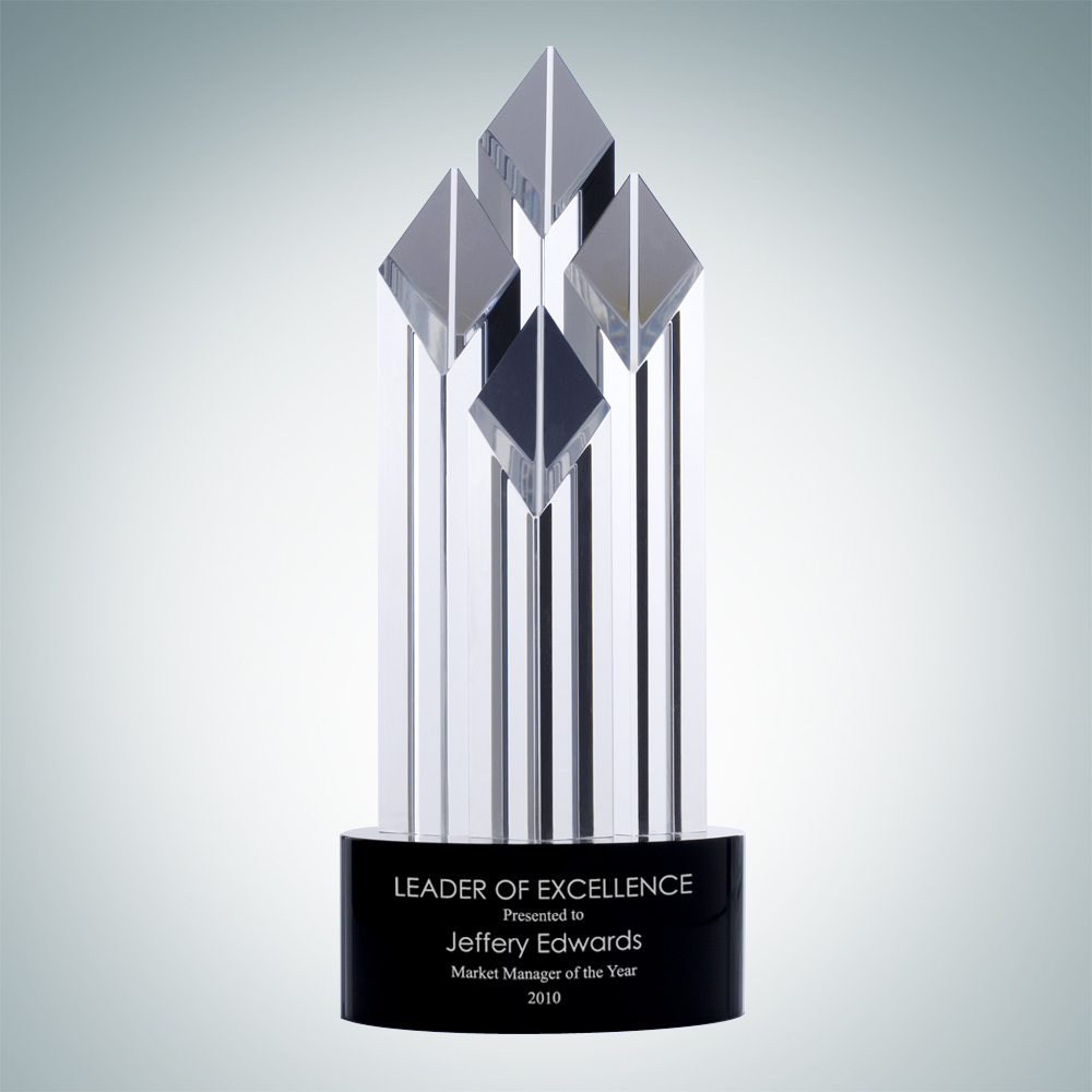 Noble K9 Crystal Executive Diamond Award Custom Sports Crystal Baseball Trophy