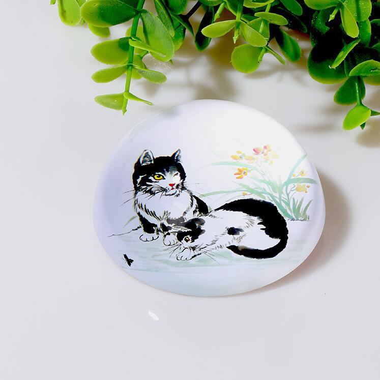 Customized K9 Crystal Glass Round Dome Paper Weight Color Print Crystal Half Balls Paperweight for Business Gift