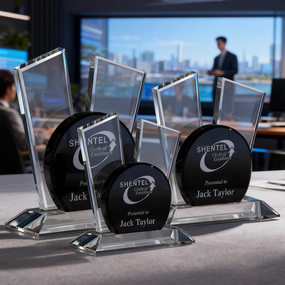 Top Ranking Factory Wholesale Handmade Crystal Achievement Trophy Award for Office Desk Decoration