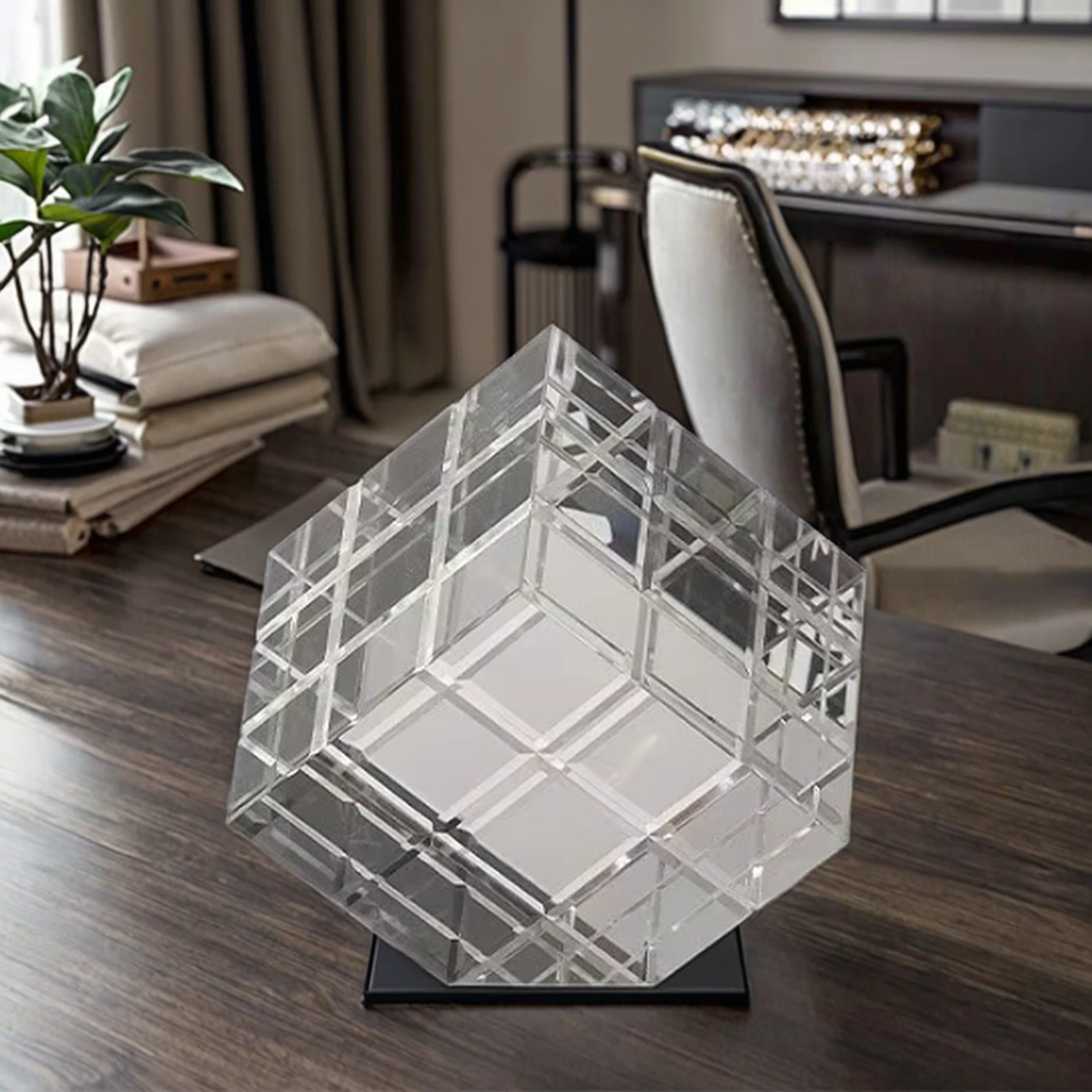 Fashion Creative Gift Crystal Cube Business Souvenir Home Table Decoration Crystal Cube With Gift Box Packing