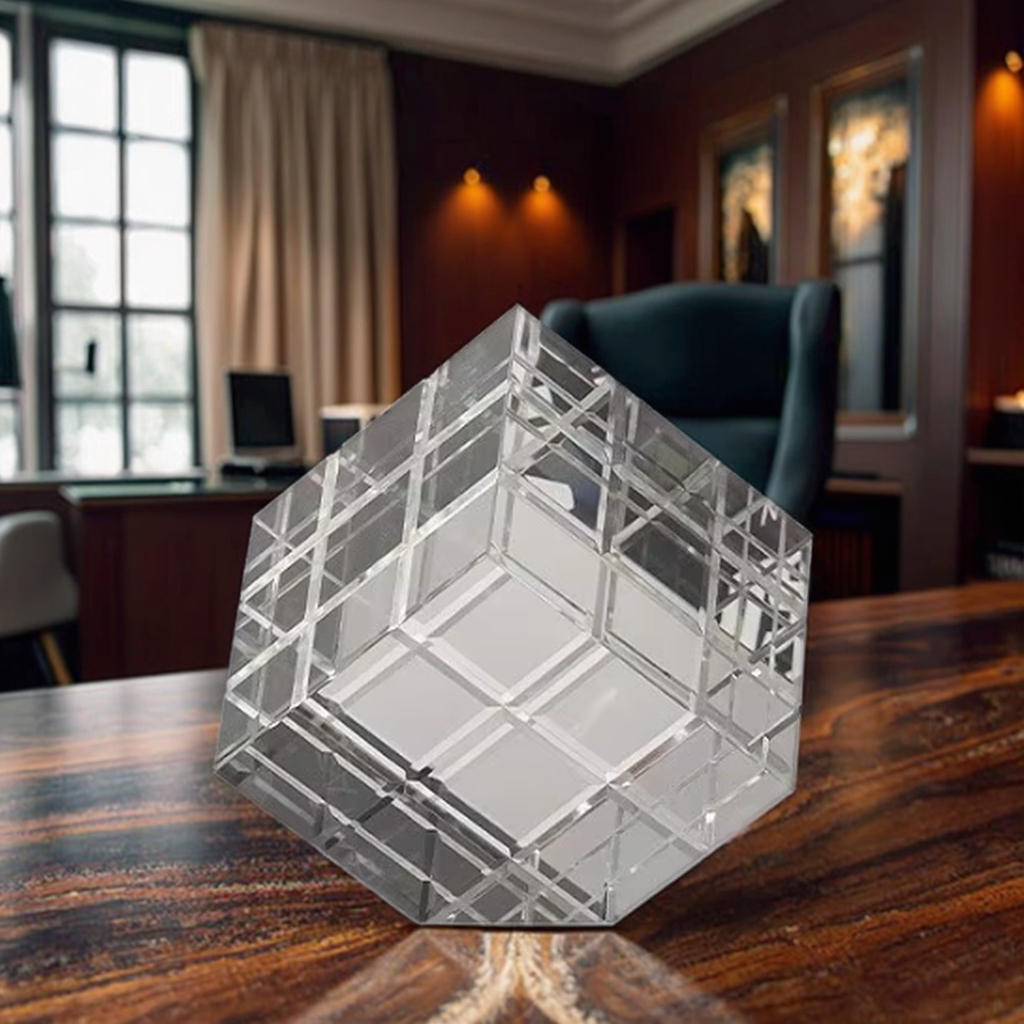 Fashion Creative Gift Crystal Cube Business Souvenir Home Table Decoration Crystal Cube With Gift Box Packing
