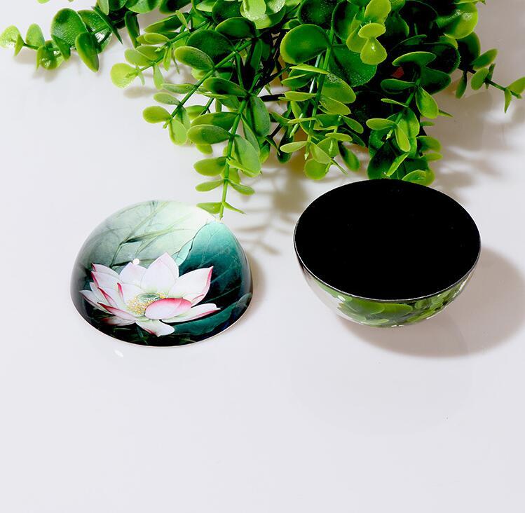 Customized K9 Crystal Glass Round Dome Paper Weight Color Print Crystal Half Balls Paperweight for Business Gift