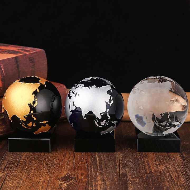 Custom Personalized K9 Optical Crystal Ball Earth Globe for Christmas Decoration