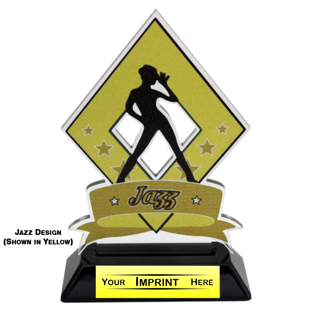 Noble Best Selling Dance Diamond Series Custom Laser Cutting Acrylic Trophy