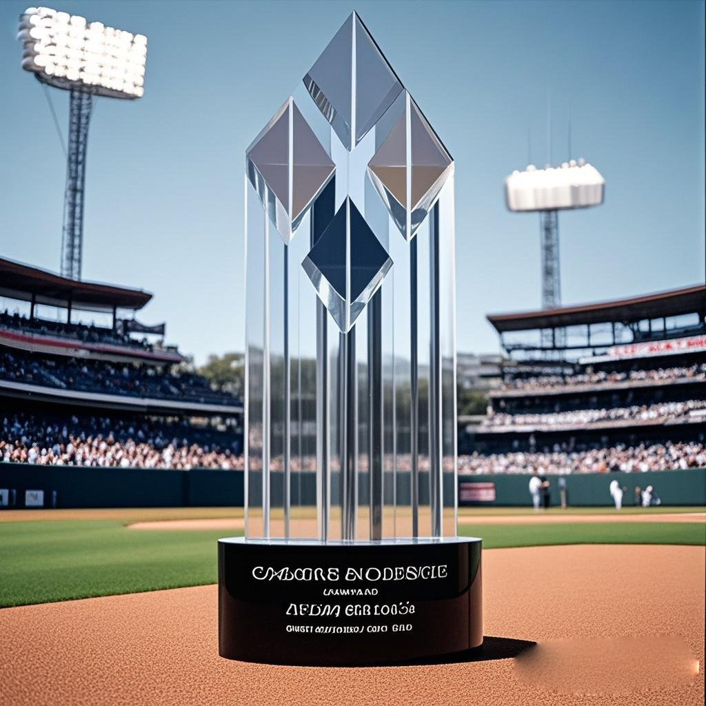 Noble K9 Crystal Executive Diamond Award Custom Sports Crystal Baseball Trophy