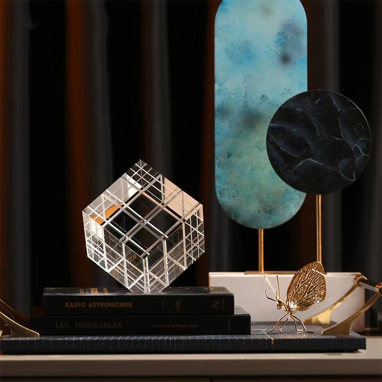 Factory Direct Sales Hotel Living Room Foyer Crystal Cube Crystal Decoration Crystal Rubik's Cube