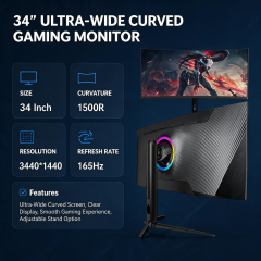 34" 1500R Curved IPS Monitor,Royal Source,34" 1500R Curved IPS Monitor