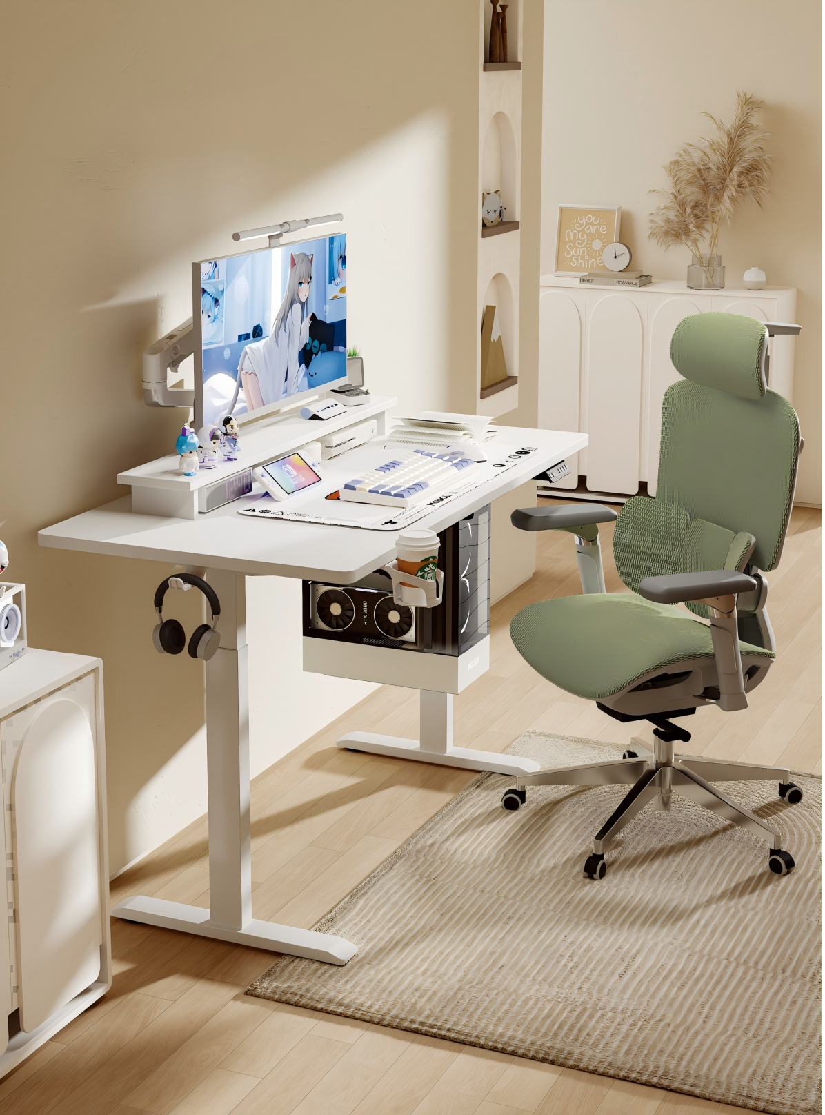 D2025 Single Motor 2-Stage Rectangular Tube Desk Frame,Royal Source,D2025 Single Motor 2-Stage Rectangular Tube Desk Frame