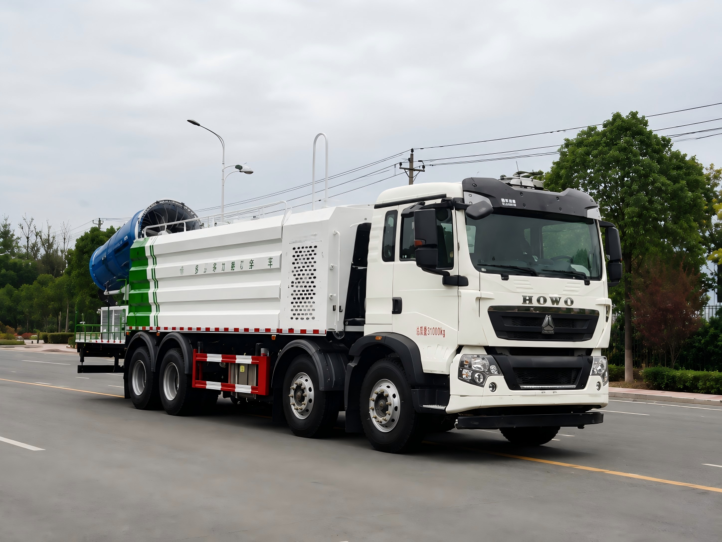 Camion de dépoussiérage Sinotruk Howo 8x4 (4 essieux) de 21 m³, Suizhou Hongda Automobile Sales Co., Ltd., Camion de dépoussiérage Sinotruk Howo 8x4 (4 essieux) de 21 m³