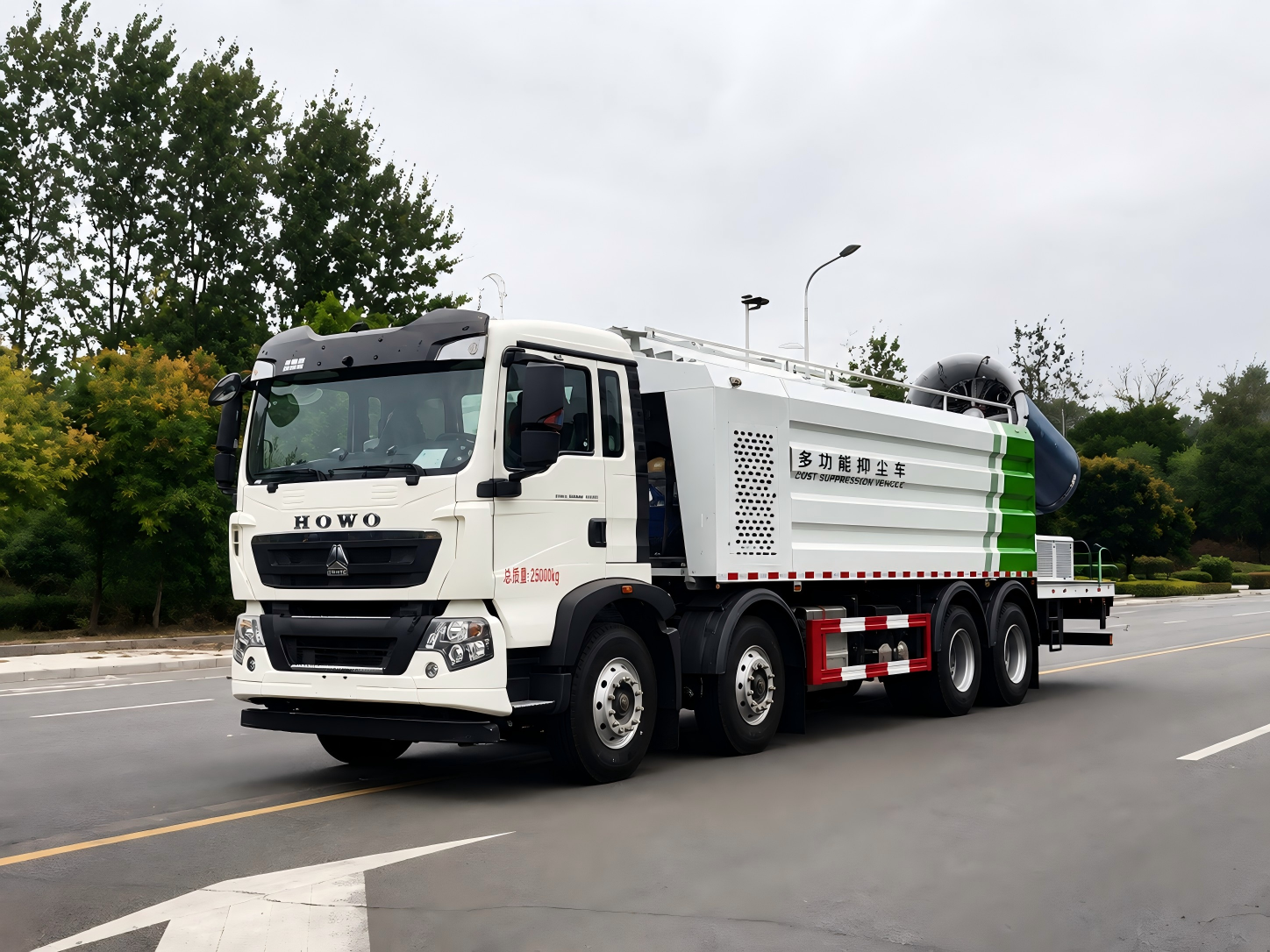 Camion de dépoussiérage Sinotruk Howo 8x4 (4 essieux) de 21 m³, Suizhou Hongda Automobile Sales Co., Ltd., Camion de dépoussiérage Sinotruk Howo 8x4 (4 essieux) de 21 m³