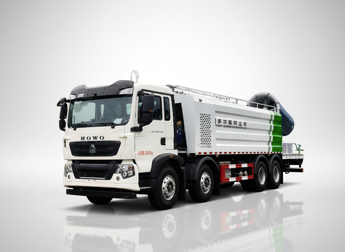 Camion de dépoussiérage Sinotruk Howo 8x4 (4 essieux) de 21 m³, Suizhou Hongda Automobile Sales Co., Ltd., Camion de dépoussiérage Sinotruk Howo 8x4 (4 essieux) de 21 m³