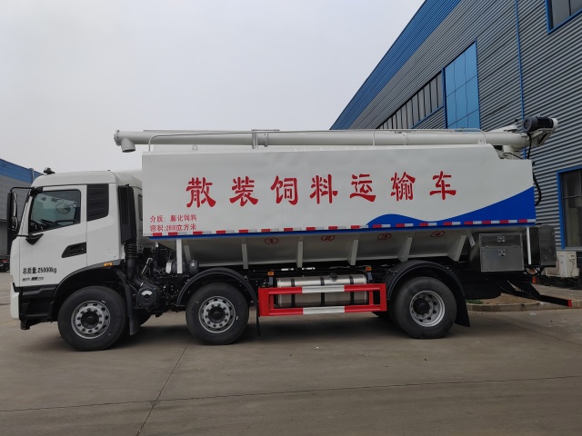 Dongfeng Tianjin 6x2 3 essieux 28,36 m³ Camion de transport d'aliments en vrac, Suizhou Hongda Automobile Sales Co., Ltd., Dongfeng Tianjin 6x2 3 essieux 28,36 m³ Camion de transport d'aliments en vrac