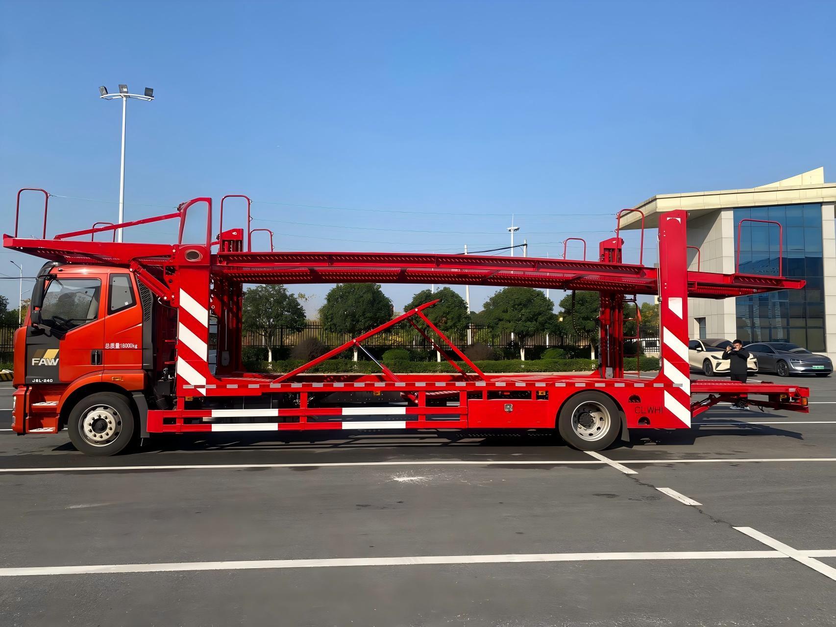 Transporteur de véhicules FAW Jiefang à 6 voitures, Suizhou Hongda Automobile Sales Co., Ltd., Transporteur de véhicules FAW Jiefang à 6 voitures