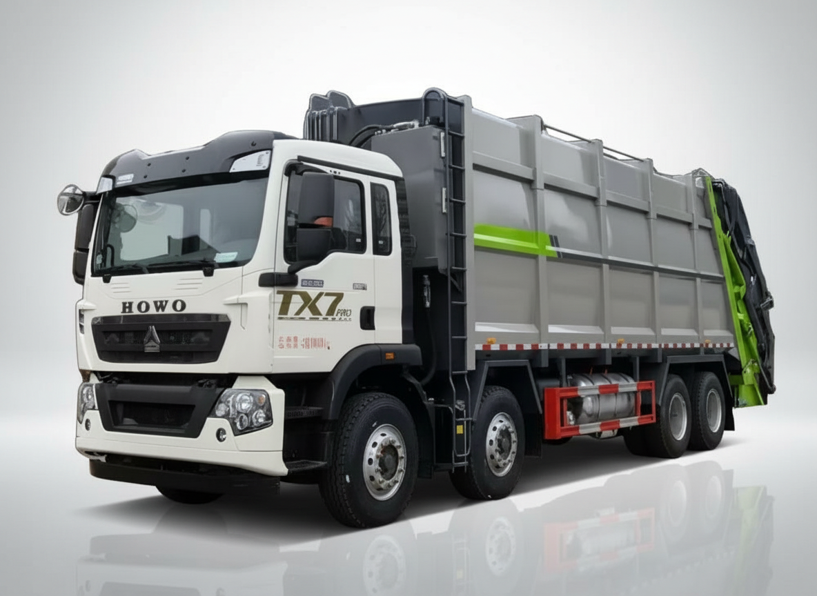 Мусоровоз HOWO с задней загрузкой и компактором, объемом 40 м³, Suizhou Hongda Automobile Sales Co., Ltd., Мусоровоз HOWO с задней загрузкой и компактором, объемом 40 м³.