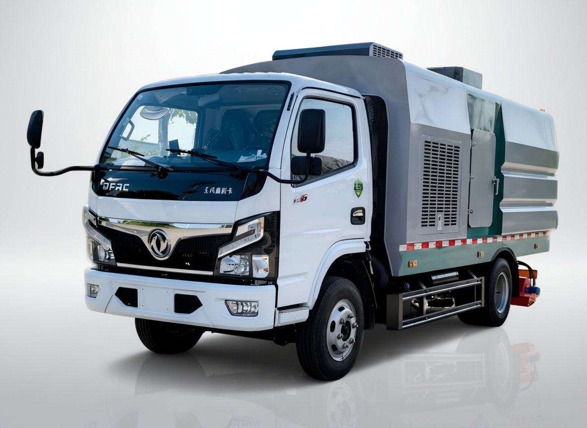 Camion balayeuse aspirante robuste DongFeng de 5 m³, Suizhou Hongda Automobile Sales Co., Ltd., Camion balayeuse aspirante robuste DongFeng de 5 m³