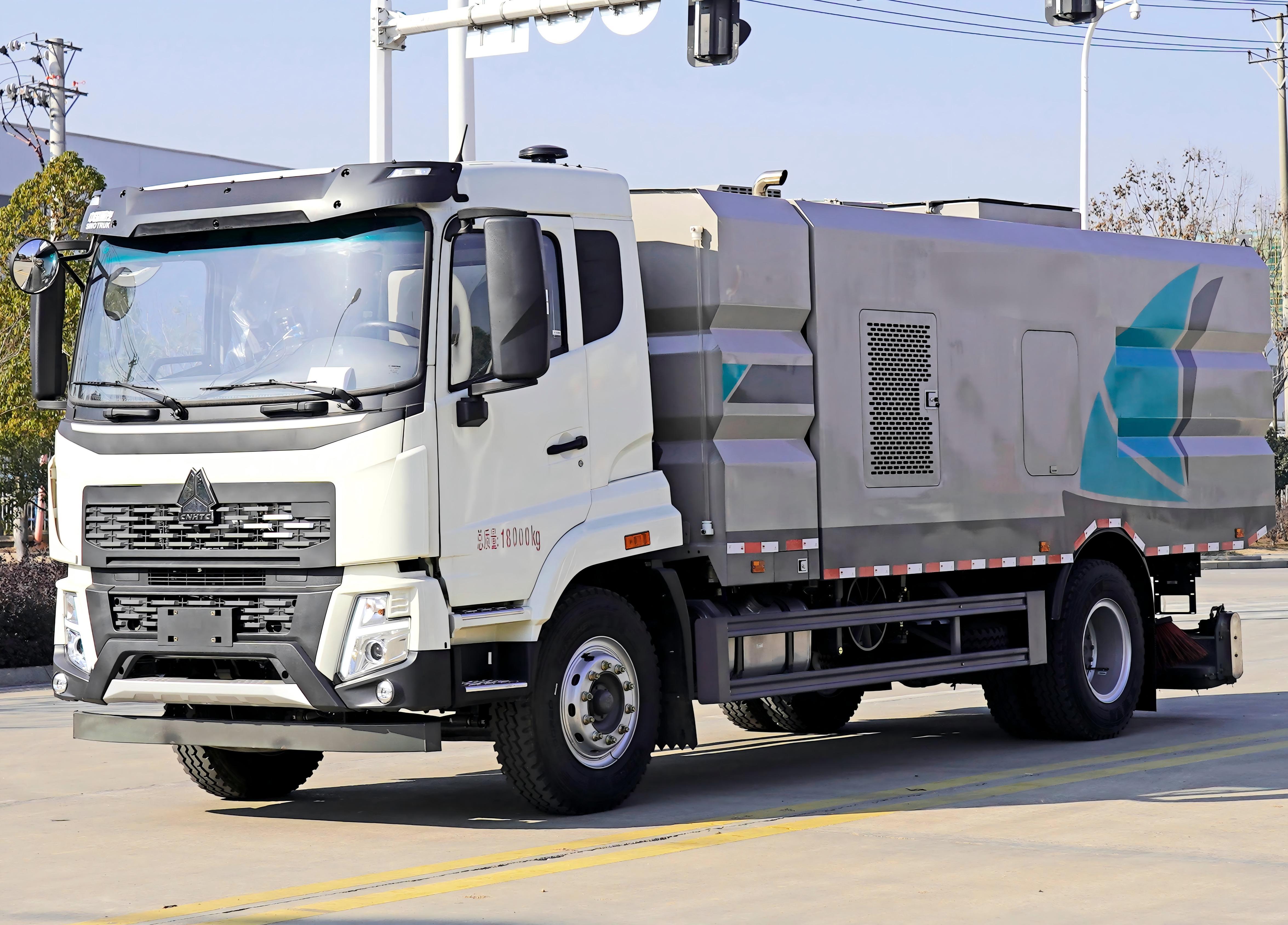 Вакуумная подметальная машина Sinotruk Howo V5 Series 8m³, Suizhou Hongda Automobile Sales Co., Ltd., HOWO 8m³ Heavy-Duty Vacuum Sweeper Truck
