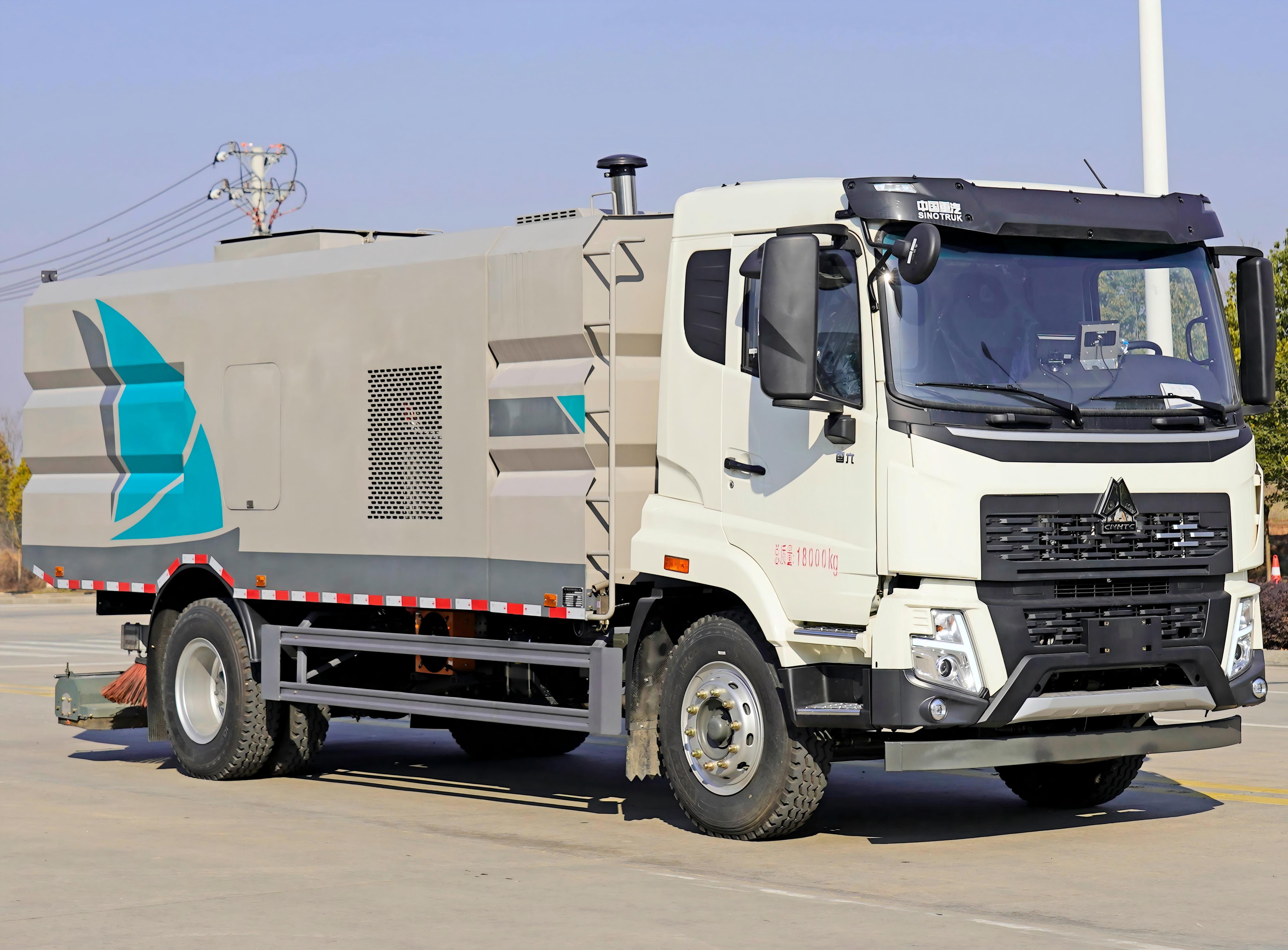 Вакуумная подметальная машина Sinotruk Howo V5 Series 8m³, Suizhou Hongda Automobile Sales Co., Ltd., HOWO 8m³ Heavy-Duty Vacuum Sweeper Truck