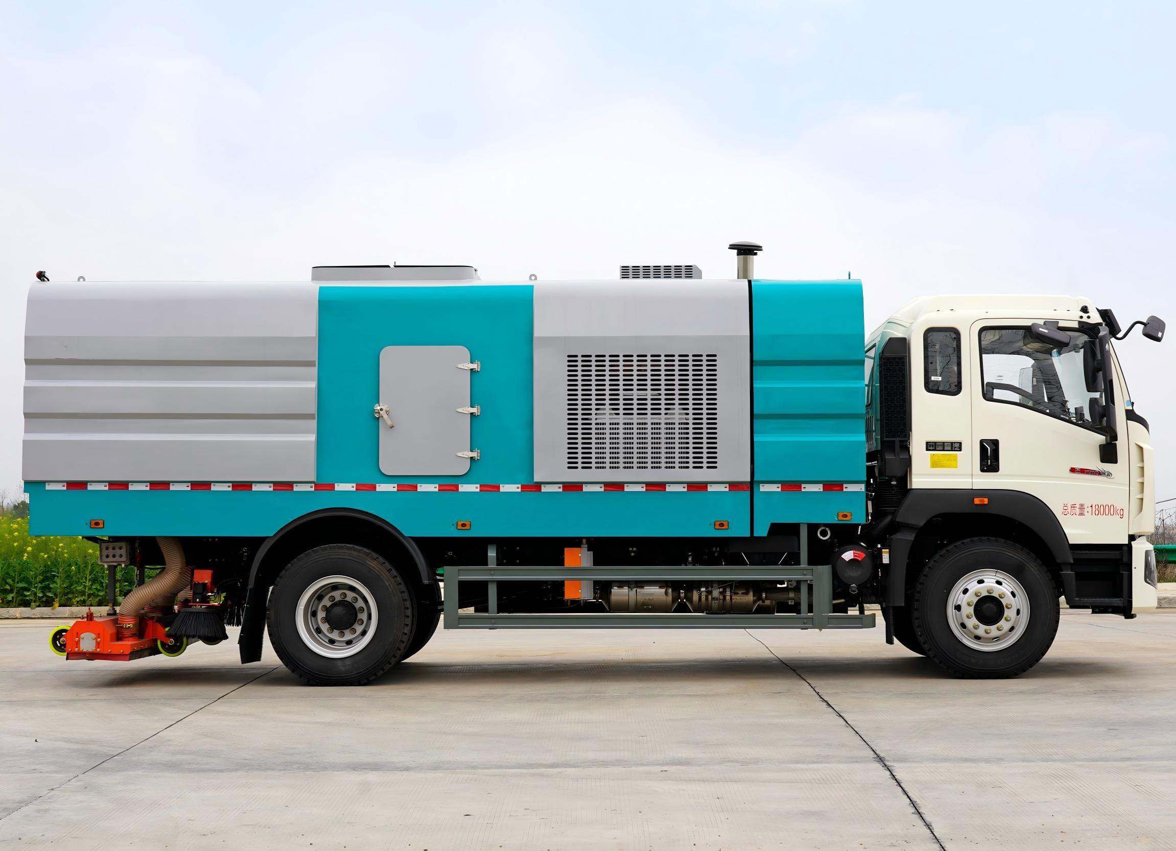 Camion balayeuse aspirante robuste Sinotruk Howo série G5 de 8 m³, Suizhou Hongda Automobile Sales Co., Ltd., Camion balayeuse aspirante robuste HOWO de 8 m³