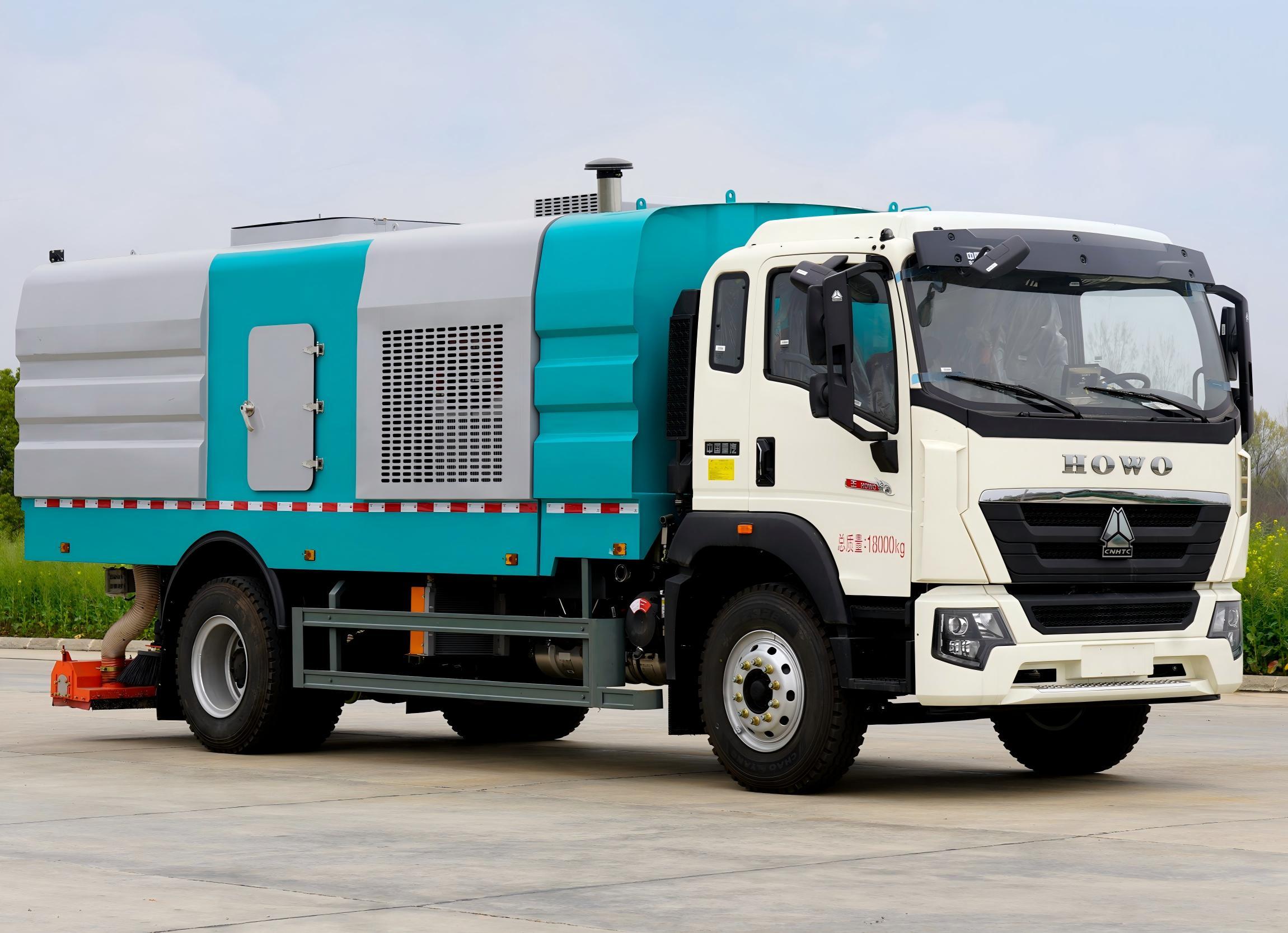 Camion balayeuse aspirante robuste Sinotruk Howo série G5 de 8 m³, Suizhou Hongda Automobile Sales Co., Ltd., Camion balayeuse aspirante robuste HOWO de 8 m³