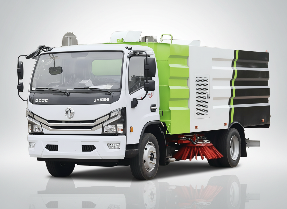 Camion balayeuse de voirie Dongfeng 5,5 m³, Suizhou Hongda Automobile Sales Co., Ltd., Camion balayeuse de voirie Dongfeng 5,5 m³