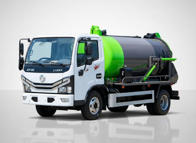 Camión de succión al vacío para tanque séptico de 5 m³, Suizhou Hongda Automobile Sales Co., Ltd., Camión de succión al vacío para tanque séptico de 5 m³