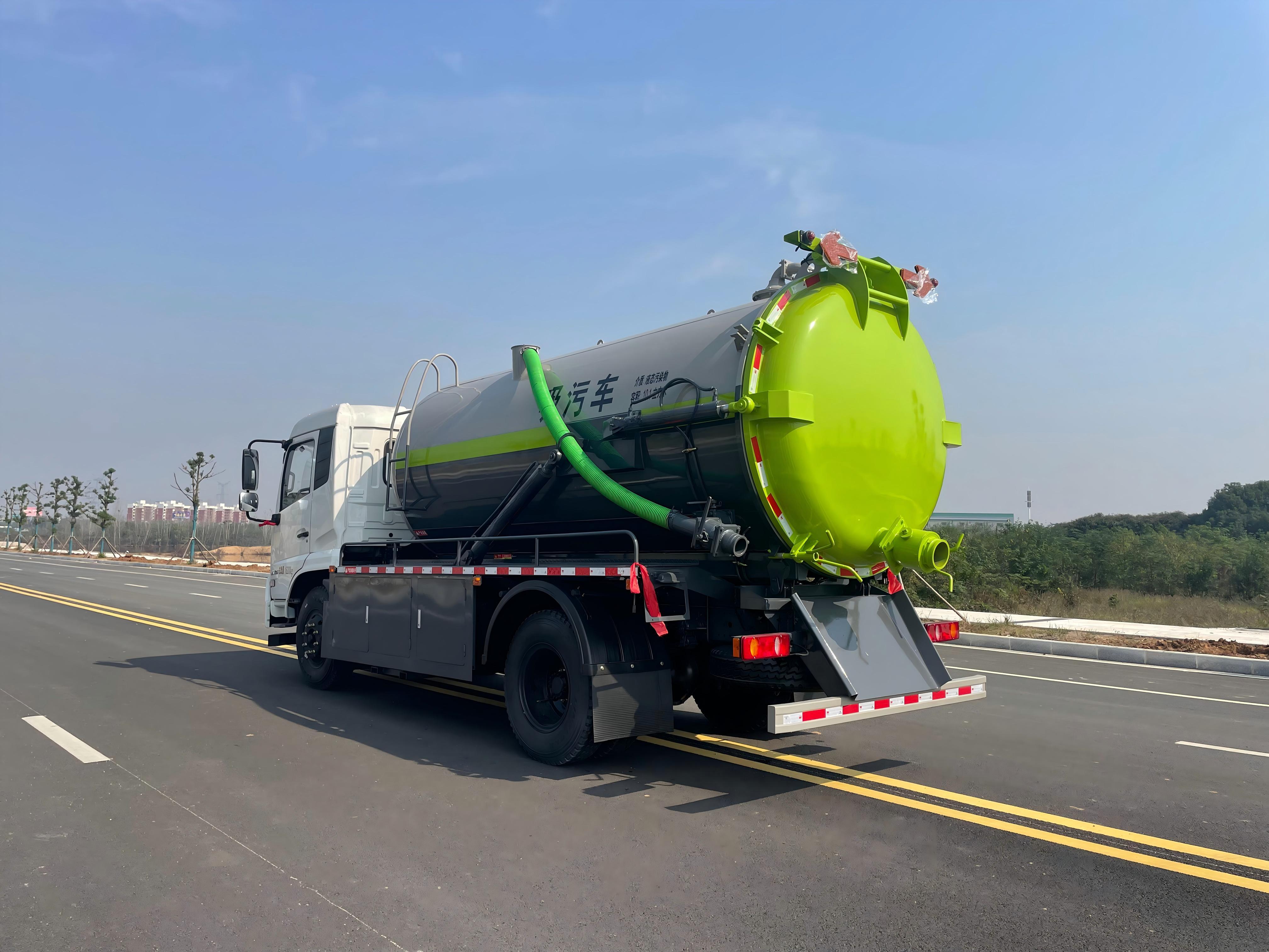 Camion d'aspiration des eaux usées sous vide de 10 m³, Suizhou Hongda Automobile Sales Co., Ltd., Camion d'aspiration des eaux usées sous vide de 10 m³