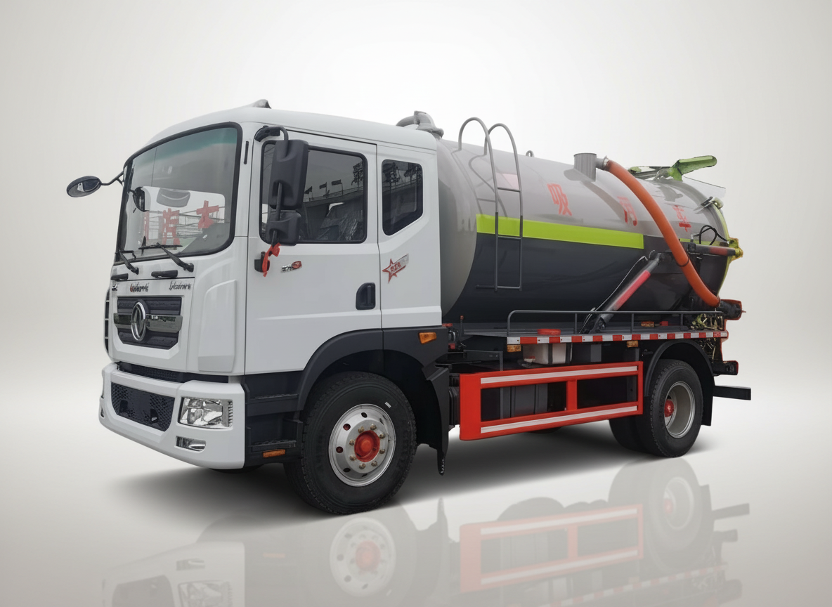 Camion d'aspiration des eaux usées sous vide DongFeng de 10 m³, Suizhou Hongda Automobile Sales Co., Ltd., Camion d'aspiration des eaux usées sous vide DongFeng de 10 m³