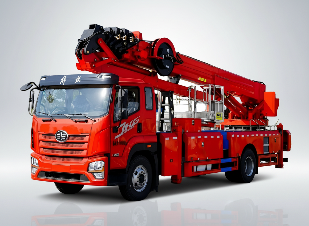 Camion nacelle télescopique FAW JK6 50 m, Suizhou Hongda Automobile Sales Co., Ltd., Camion nacelle télescopique FAW JK6 50 m